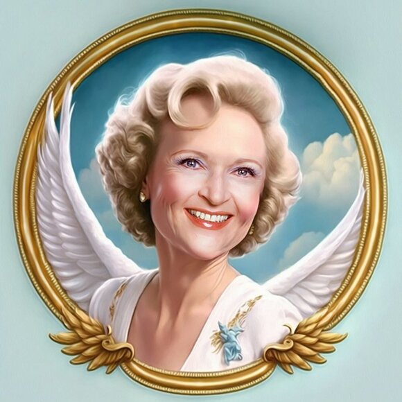 8x8 Betty White Golden Girls Portrait Oil Painting Fantasy Art Print - Picture 5 of 5